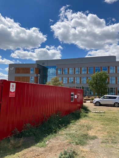 Sitebox Storage mobile office on college campus