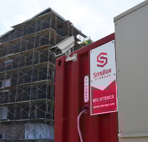 jobsite storage container with security camera