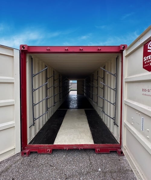 Pipe racks for storage container rental