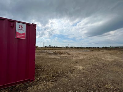 portable storage on construction site for storage